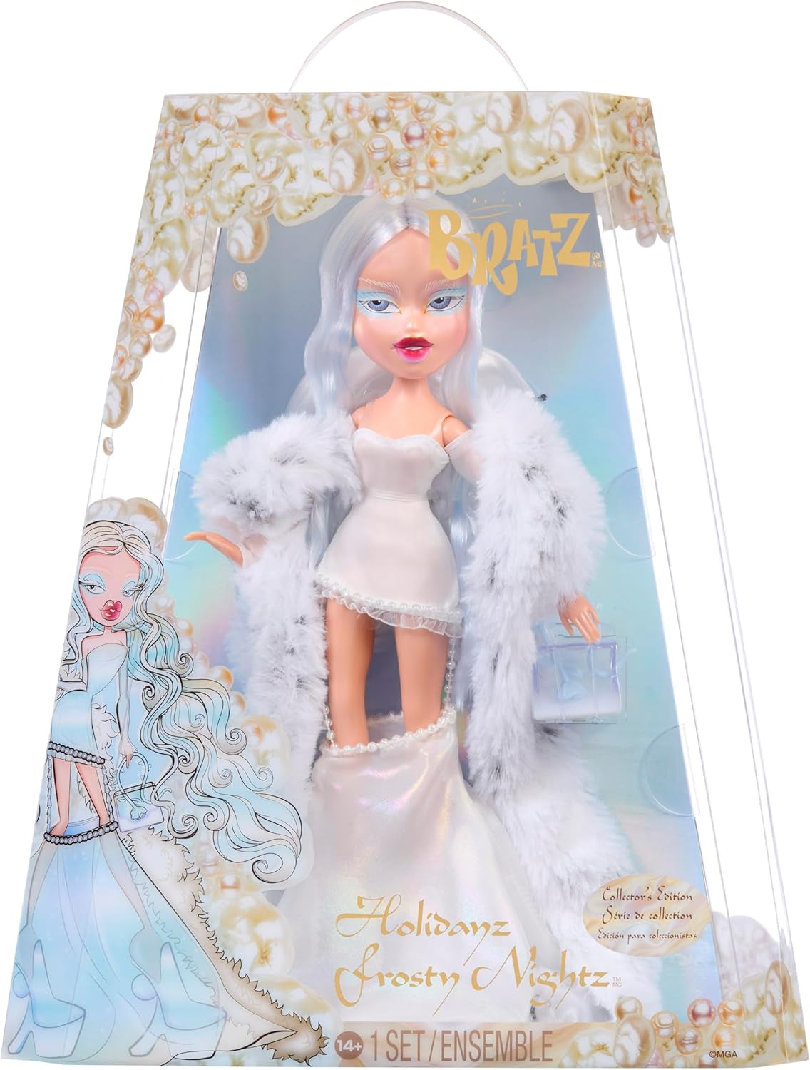 Bratz Holidayz Frosty Nightz - Chloe Doll (edycja kolekcjonerska) z prawdziwymi strojami i akcesoriami