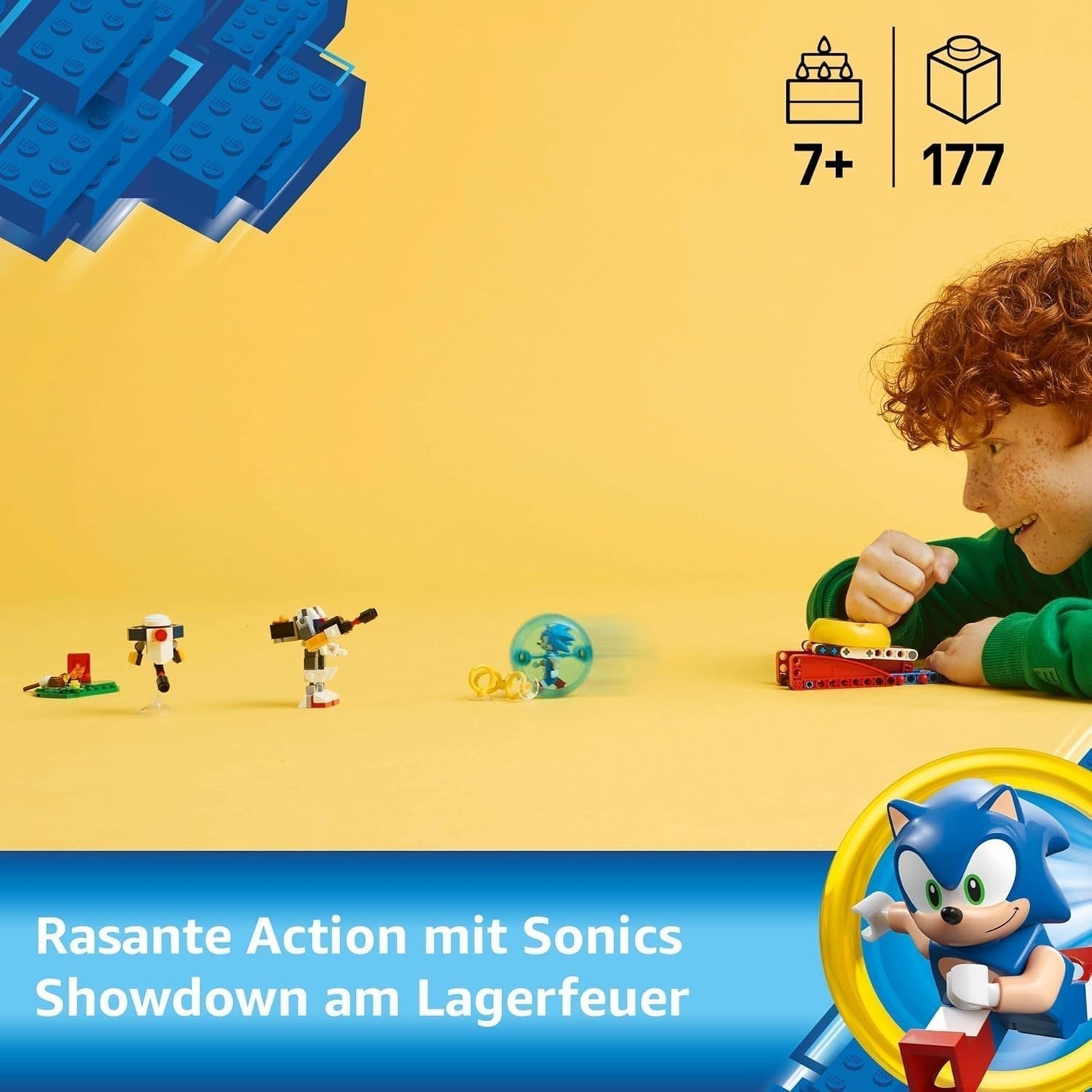 LEGO Sonic the Hedgehog Sonics Pojedynek przy ognisku Zabawka dla dzieci i fanów gier wideo Zestaw do budowania dla chłopców i dziewcząt Zestaw przygodowy dla 7-latków Kolekcjonerski 77001 Zestawy do budowania Beuche den LEGO-Store