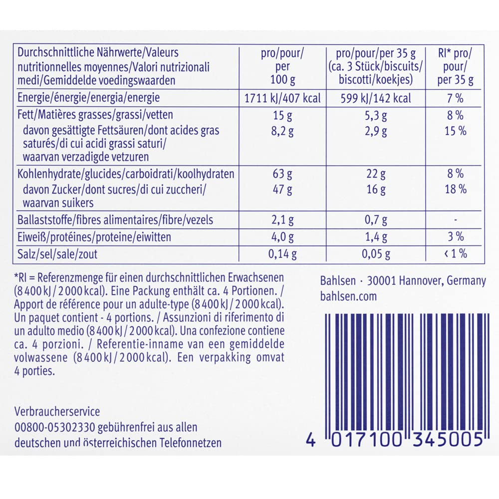 Bahlsen Messino Edelherb - Opakowanie 4 szt. - Puszyste ciasto z nadzieniem czekoladowo-pomarańczowym Edelherb (1 x 125g)