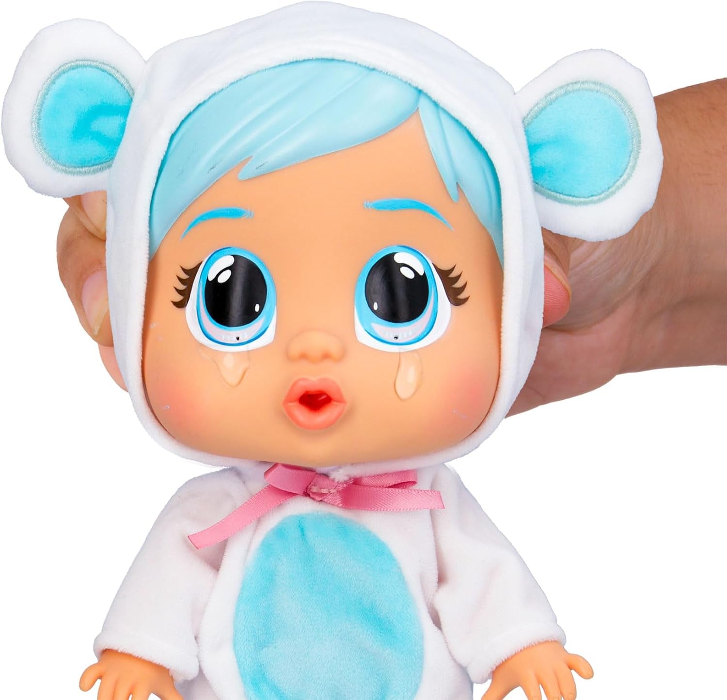 Cry Babies Loving Care Kristal Doll, Kristal Loving Care Baby Doll z 3 akcesoriami do zabawy w lekarza, opieki pielęgniarskiej, płaczu prawdziwymi łzami, zabawka dla 18-miesięcznego dziecka