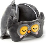 Poduszka podróżna z maską Relaxeazzz - Sowa Winston - Poduszki podróżne ze zwierzętami Naty Shop
