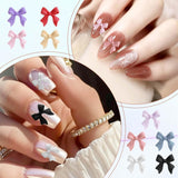 100 zestawów ozdób do paznokci Stück 3D Schleifen Nagelanhänger Nagelkunst Dekorationen Schleife Für Acrylnägel, Süße Kawaii-Schleifenanhänger, Hübsche Nagel-Schleifenanhänger-Dekoration