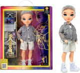 Lalka Rainbow High Fashion – Aidan Russell – Fioletowa lalka chłopiec – modny strój i ponad 10 kolorowych akcesoriów do zabawy – dla kolekcjonerów i dzieci w wieku 4–12 lat