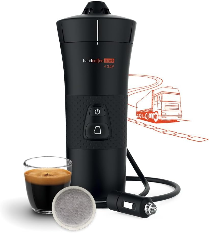 Handpresso - ciężarówka z kawą 21010 | Ekspres do kawy z kapsułkami Senseo do samochodów ciężarowych 24V | Ekspres do kawy 24 V do ciężarówek, podróżny ekspres do kawy na kapsułki | Ekspres do samochodu ciężarowego 24 V do podróży