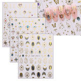 JMEOWIO Nagelsticker Herz Mond Stern 9 Blatt Nail Art Naklejka Selbstklebend Nagelaufkleber Bunt Dekoration Nageldesign Zubehör