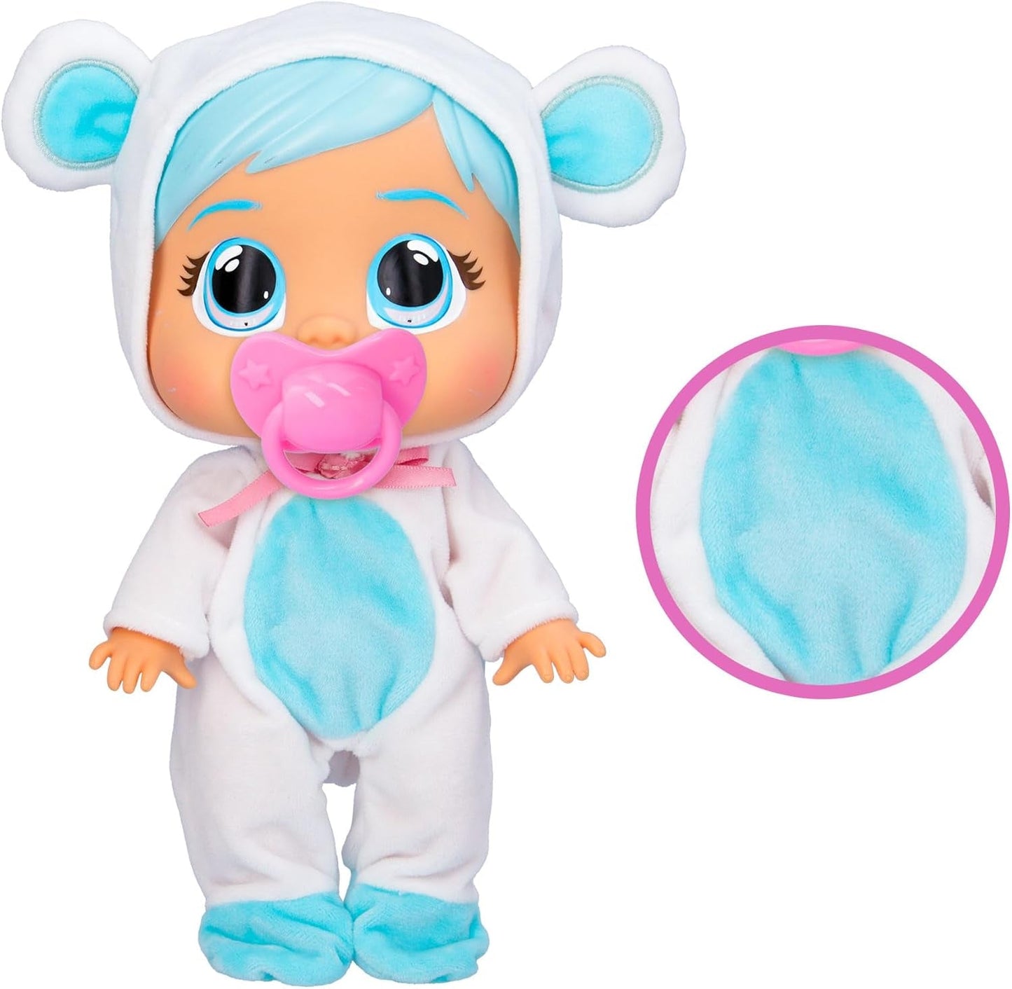 Cry Babies Loving Care Kristal Doll, Kristal Loving Care Baby Doll z 3 akcesoriami do zabawy w lekarza, opieki pielęgniarskiej, płaczu prawdziwymi łzami, zabawka dla 18-miesięcznego dziecka