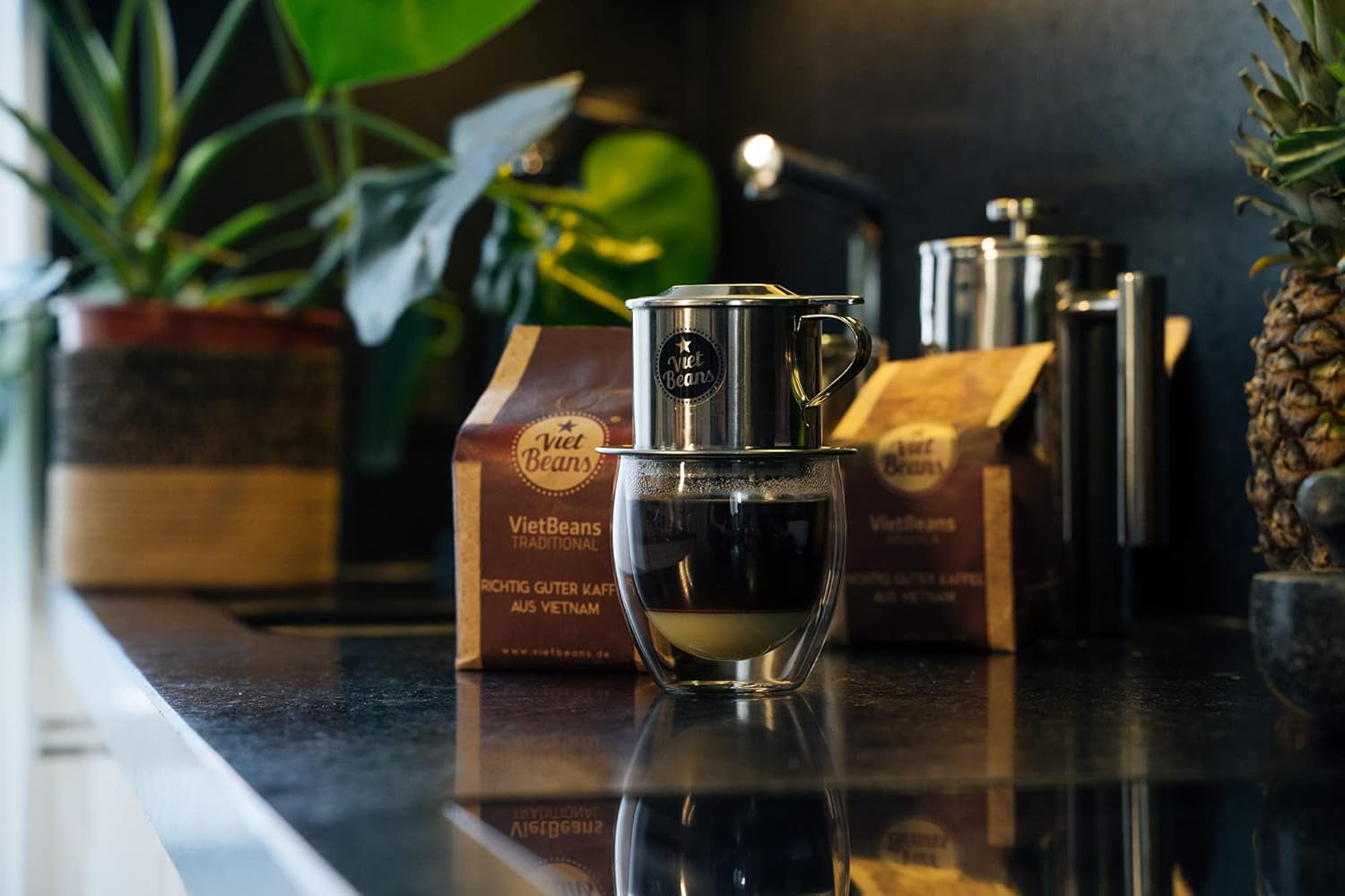 VietBeans Tradycyjne – Ganze Kaffeebohnen – Traditionelle Trommelröstung - Hochwertiger vietnamesischer Kaffee – Geeignet für Fullyautomaten - 250g