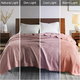 Madison Park 100% bawełna egipska, oddychający koc pocieszyciel Premium Knit Luksusowy sezon Lekki pokrowiec na rozkładaną sofę i kanapę Pełne/łóżko małżeńskie Rose Naty Shop Kołdry i kołdry
