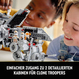 LEGO Star Wars Mobilny model zabawkowy At-Te Walker Zestaw minifigurek zawierający 3 żołnierzy-klonów, droidy bojowe i droida karłowatego 75337 Zestawy do budowania Besuche den LEGO-Store
