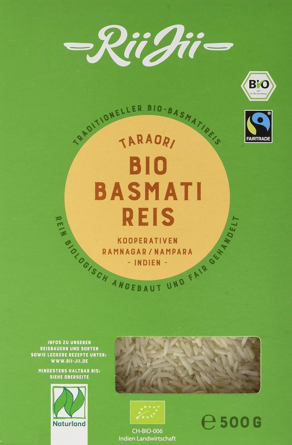 Taraori biały organiczny ryż Basmati, FairTrade Naturland, 500 g