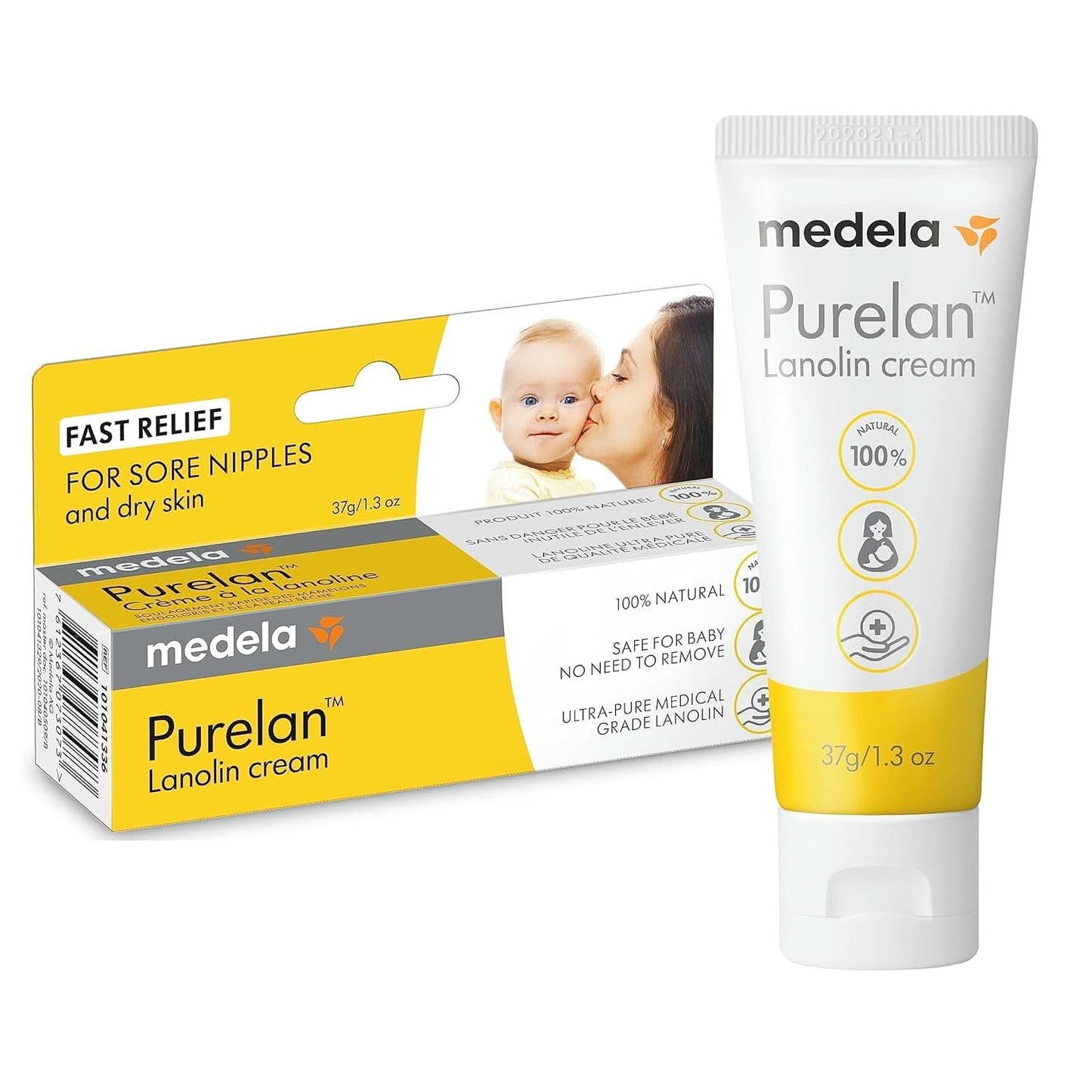 Medela Purelan 37G Lanolinowy krem ​​na sutki - krem ​​na obolałe sutki i suchą skórę, w 100% naturalny, hipoalergiczny Akcesoria Żywność i karmienie piersią Sklep Bebe Naty