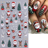 JMEOWIO Nagelsticker Weihnachten 6 Blatt Nail Art Naklejka Selbstklebend Nagelaufkleber Schneeflocke Winterurlaub Niedlich Dekoration Nageldesign Zubehör