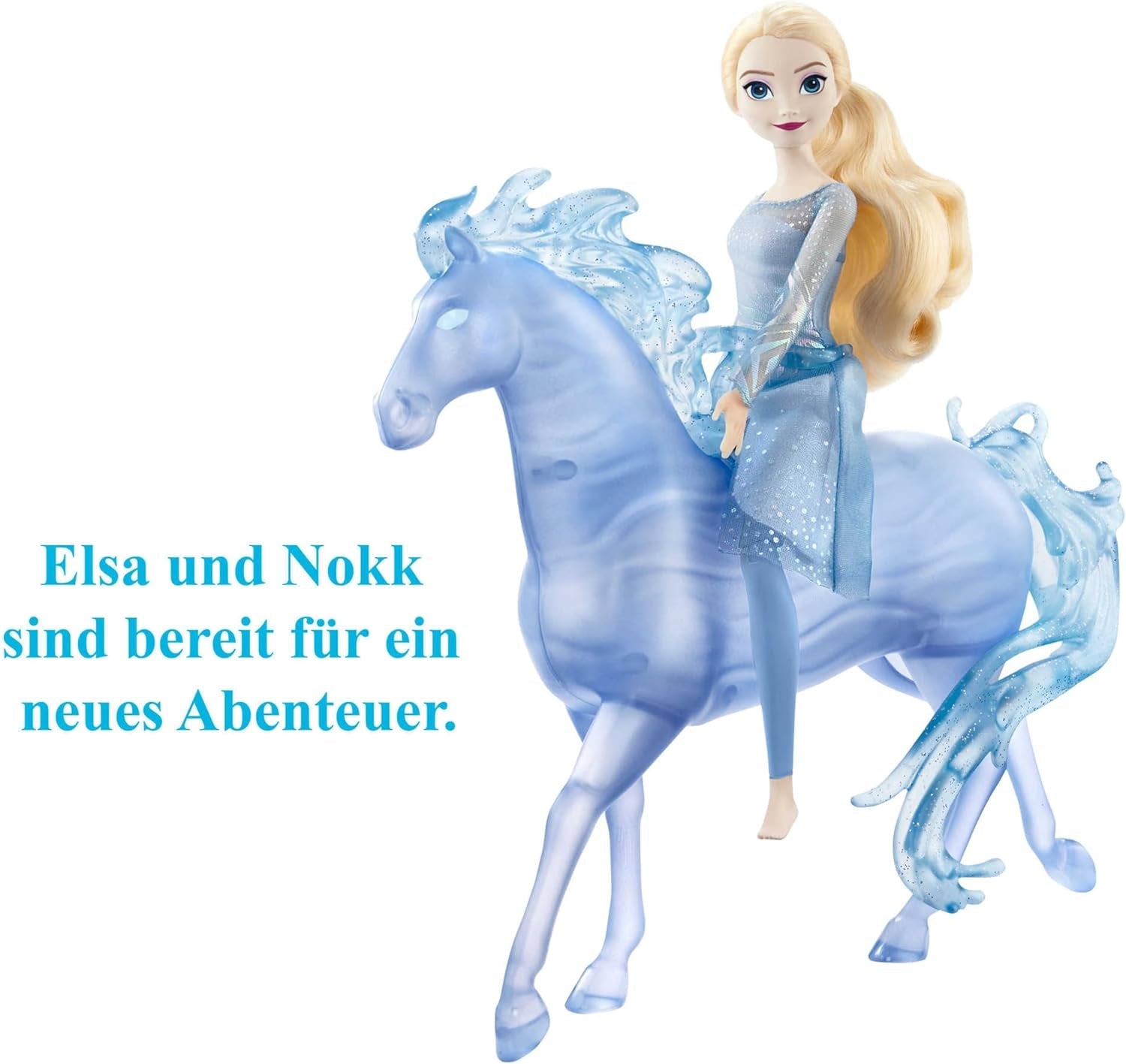 Mattel DISNEY Kraina Lodu Elsa i Nokk — poruszająca się lalka Elsa, majestatyczna figurka wodna Nokk, inspirowana drugim filmem, dla dzieci w wieku od 3 lat, HLW58
