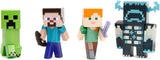 Jada Toys Zestaw figurek Minecraft (4 sztuki) Wykonane z metalu - Minecraft Jaskinie i klify Figurki kolekcjonerskie (Steve, Alex, Creeper i Warden) Dla graczy i kolekcjonerów 8+ 6 cm każda figurka Naty Shop
