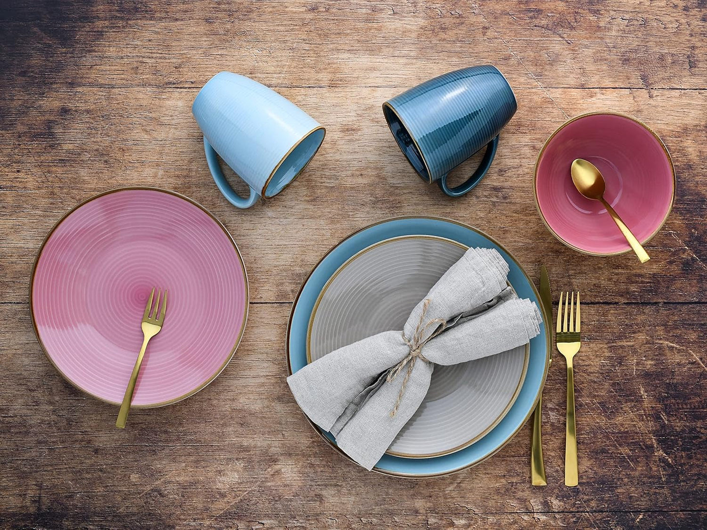 CreaTable, 22506, seria COSY DAY, 16-częściowy zestaw naczyń obiadowych dla 4 osób, usługa łączenia porcelany, można myć w zmywarce i używać w kuchence mikrofalowej, jakość produkcji