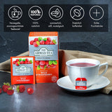 Ahmad Tea - Dzika truskawka - Bezkofeinowa herbata owocowo-ziołowa - Truskawka - Smakowa, pakowana pojedynczo torebka na herbatę zawierająca 2 g herbaty w porcji - 20 torebek z paskiem