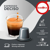 Gimoka Kaffeekapseln Espresso Deciso, Intensität 13/13-100 Kapsel - Kompatybilny z Nespresso* Haushalts-Espressomaschinen - 100 Stück (10 x 10 Getränke) - Hergestellt in Italy