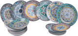 Serwis obiadowy porcelanowy 18 szt., 6 różnych kompletów talerzy, Andaluzja