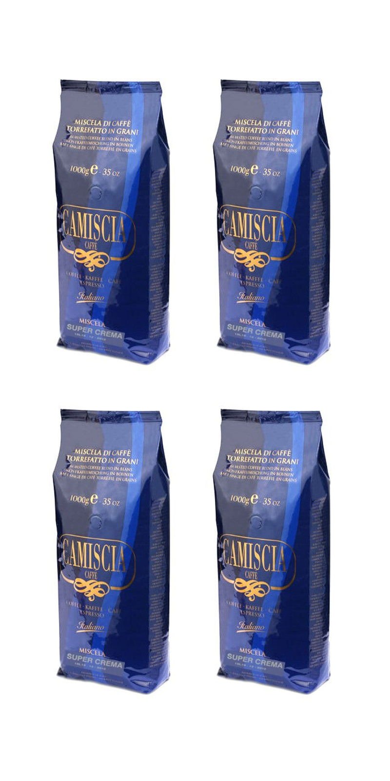 Kawa ziarnista Miscela Super Crema 4 kg, opakowanie ekonomiczne (4 opakowania x 1000 g)