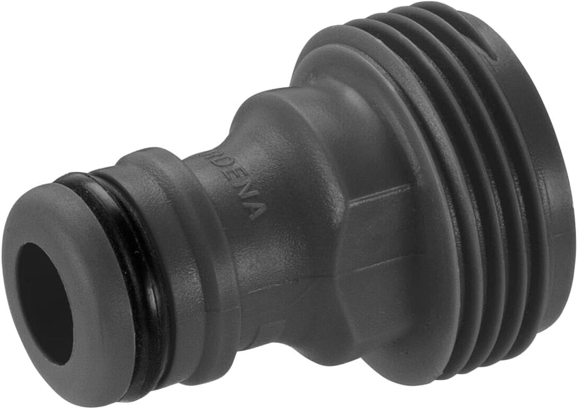 Adapter do urządzeń Gardena: Podłączenie do oryginalnego systemu Gardena do urządzeń nawadniających z gwintem wewnętrznym, odpowiedni do gwintu 26,5 mm (G 3/4"), w pudełku (2921-20), czarny