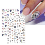 JMEOWIO Nagelsticker Tierische 8 Blatt Nail Art Naklejka Selbstklebend Nagelaufkleber Katze Niedlich Dekoration Nageldesign Zubehör