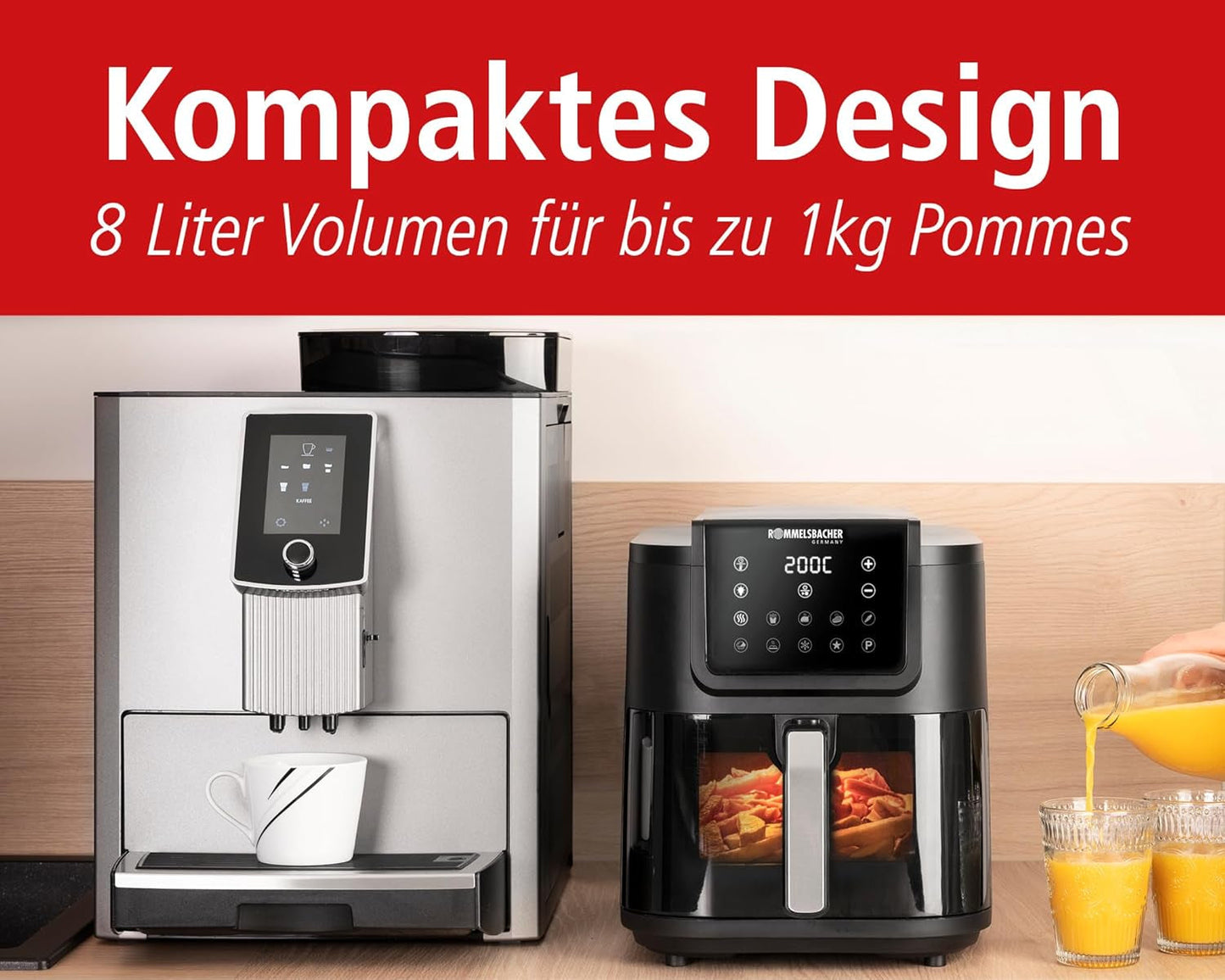 ROMMELSBACHER Frytkownica na gorące powietrze z okienkiem FRH 1700, 10 programów, cicha Sprzęt AGD Naty Shop