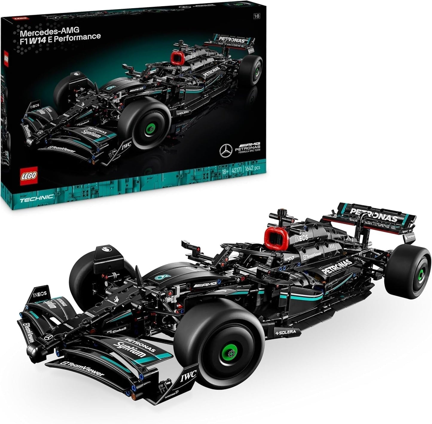Zestaw LEGO Technic Mercedes-Amg F1 W14 E dla dorosłych, model samochodu wyścigowego w zmniejszonej skali, przedmioty kolekcjonerskie w domu lub biurze, prezenty Formuły 1 dla mężczyzn, kobiet 42171 Zestawy do budowania Besuche den LEGO-Store Autoturism