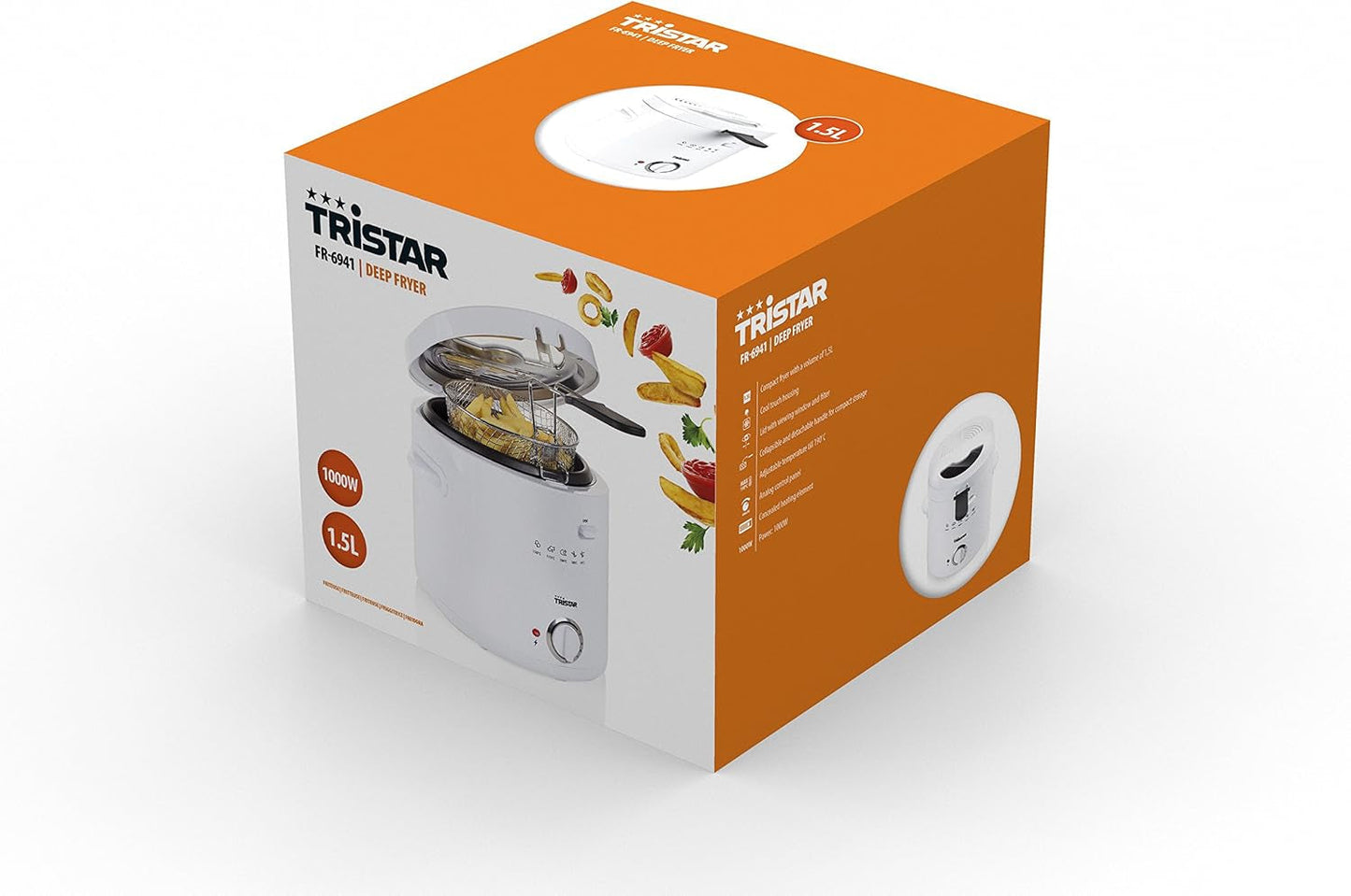 Frytownica Tristar FR-6941 - termostat, 1,5 l, 1000 W, biała AGD Naty Shop