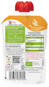 FRECHE FREUNDE Organiczne saszetki owocowe do wyciskania Jabłko Cynamon Gruszka Ryż Orkisz Puree owocowe ze płatkami zbożowymi dla niemowląt 6 miesięcy + Wegańskie 6 szt. (6 x 100 g)