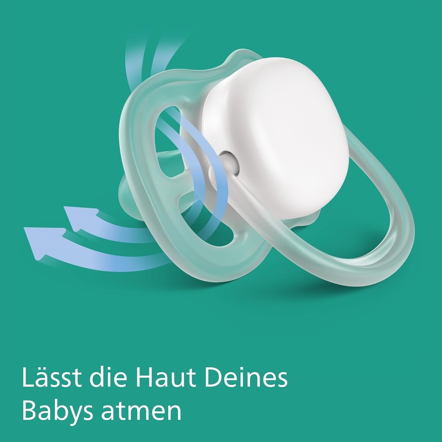 Smoczki Philips AVENT ultra air — zestaw 4 oddychających smoczków niezawierających BPA dla dzieci w wieku od 0 do 6 miesięcy, w tym etui do przenoszenia i sterylizacja, kolor słońce/tęcza (model SCF085/65)