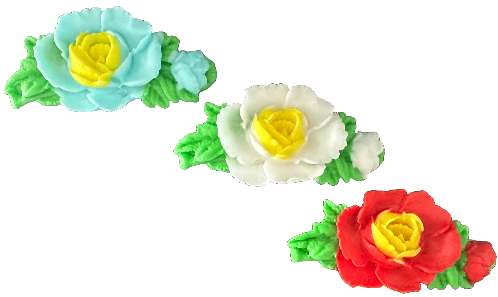 Zestaw 3 jadalnych dekoracji cukrowych, różyczki ze sklepu Sugar Paste Nati