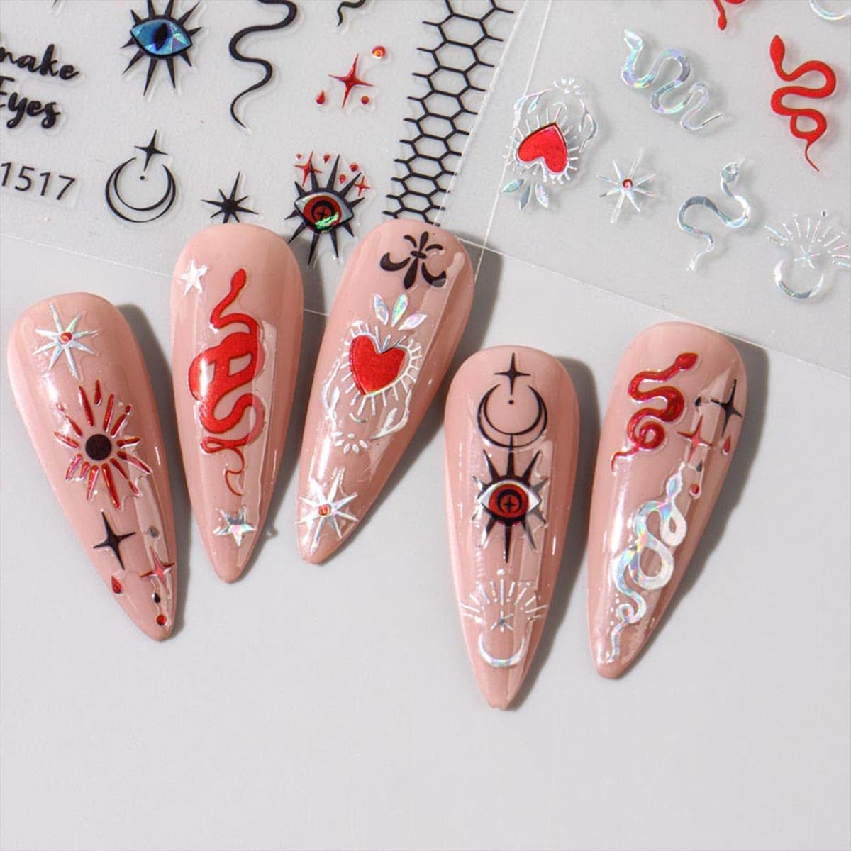 JMEOWIO Nagelsticker Mond Stern 10 Blatt Nail Art Naklejka Selbstklebend Nagelaufkleber Dekoration Nageldesign Zubehör