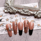 JMEOWIO Nagelsticker Blumen Glitzer 9 Blatt Nail Art Naklejka Selbstklebend Nagelaufkleber Frühling Sommer Blumen Dekoration Nageldesign Zubehör