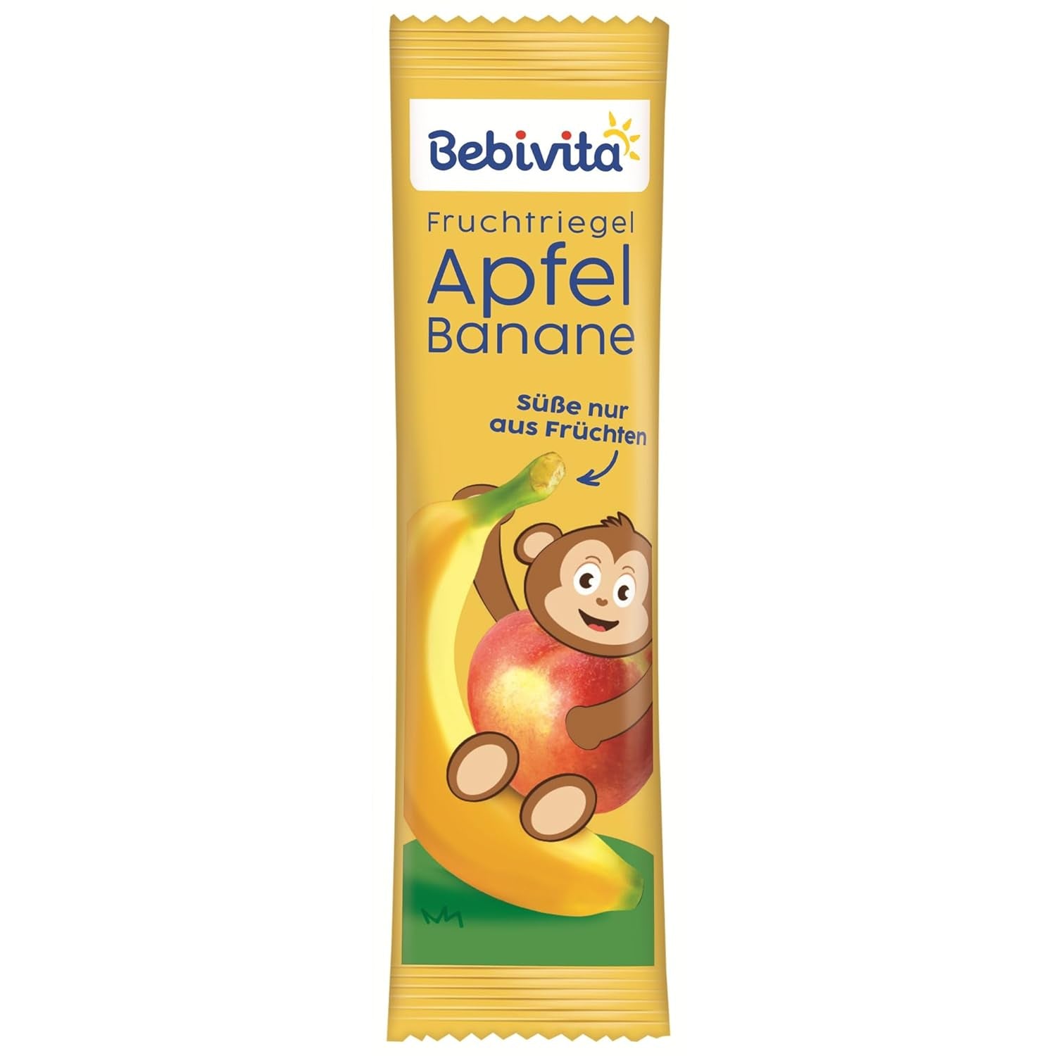Batony jabłkowo-bananowe (20 x 25g), słodzone wyłącznie owocami, doskonała przekąska między posiłkami, przygotowana ze ściśle kontrolowanych i wyselekcjonowanych składników.