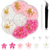 1 Karton Nail Art Charms, 3D Flowers Nagelkunst Charms, Acryl Blumen Nagel Strass Mit Ozdoben, Nagel Edelsteine, Nagel Zubehör Für Mädchen, Nagelkunst Dekoration, DIY Handwerk Nail Design