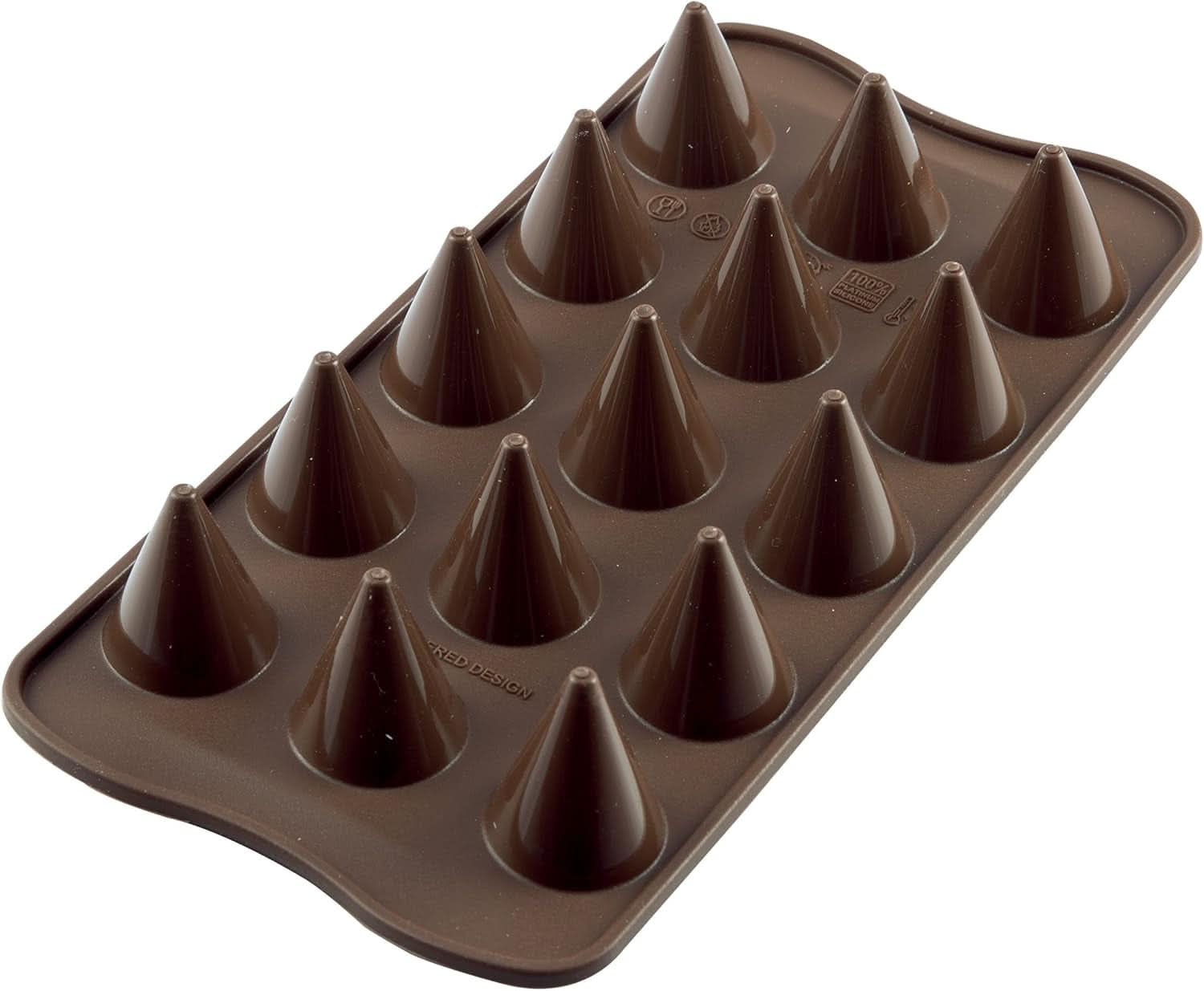 Silikonowa forma do pralin Silikomart Stożek Ø 2,6 x wys. 2,8 cm, 7,5 ml, 15 wgłębień (SCG20) Kitchen Naty Shop Scg20 Rożki