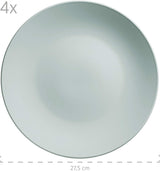 MĘSER Pastel Selection, Modernes Geschirr Set für 4 Personen, 16-teiliges Kombiservice aus Keramik, Steinzeug, Türkis-Grün