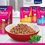 Vitakraft Poésie Classique, mokra karma dla kota, karma dla kota w sosie, z kurczakiem, z indykiem, z wołowiną, z łososiem, bez dodatku cukru i zbóż (1 opakowanie 12 x 85g)
