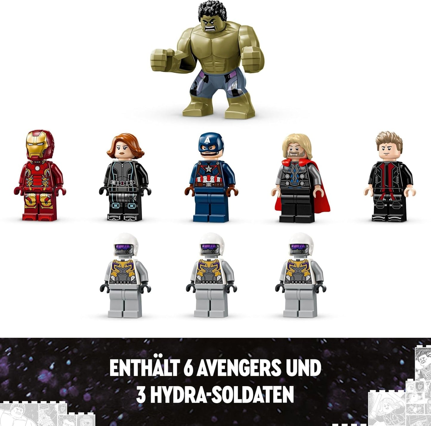 LEGO Marvel Avengers Assemble: Age of Ultron, zestaw do budowania i zabawy z 8 minifigurkami superbohaterów, takich jak Thor, Hulk i Iron Man, zabawka do budowania dla chłopców i dziewcząt, zestaw przygodowy 76291 Zestawy do budowania Kup w sklepie LEGO