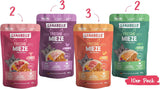 Sanabelle Freshe Mieze - Taca mieszana | 10 x 100g opakowanie mieszane | 4 pyszne odmiany karmy dla kotów, których warto spróbować | Mokra karma dla kotów gotowana na parze, zupełnie jak świeżo ugotowana