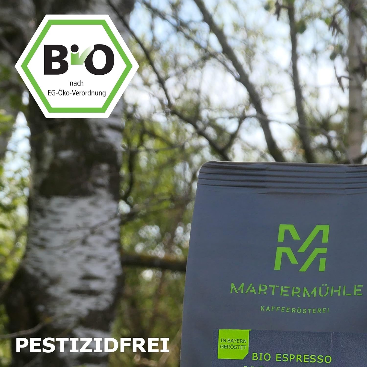 Martermühle Mexiko Bio Espressobohnen entkoffeiniert 1kg mittelkräftig I Arabica I Smak: Nugat, Zartbitterschokolade I Ganze Bio Espresso-Bohnen schonend geröstet, säurearm