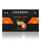 Kapsułki Espresso Forte 50 do profesjonalnego ekspresu Nespresso - Intensywność 7/10 - UTZ-zertifiziert & Espresso Decaffeinato 50 saszetek do profesjonalnego ekspresu Nespresso - Intensywność 7/10