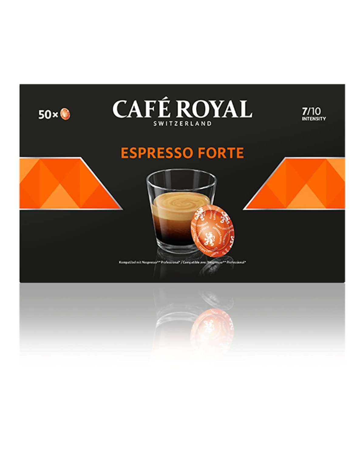 Kapsułki Espresso Forte 50 do profesjonalnego ekspresu Nespresso - Intensywność 7/10 - UTZ-zertifiziert & Espresso Decaffeinato 50 saszetek do profesjonalnego ekspresu Nespresso - Intensywność 7/10