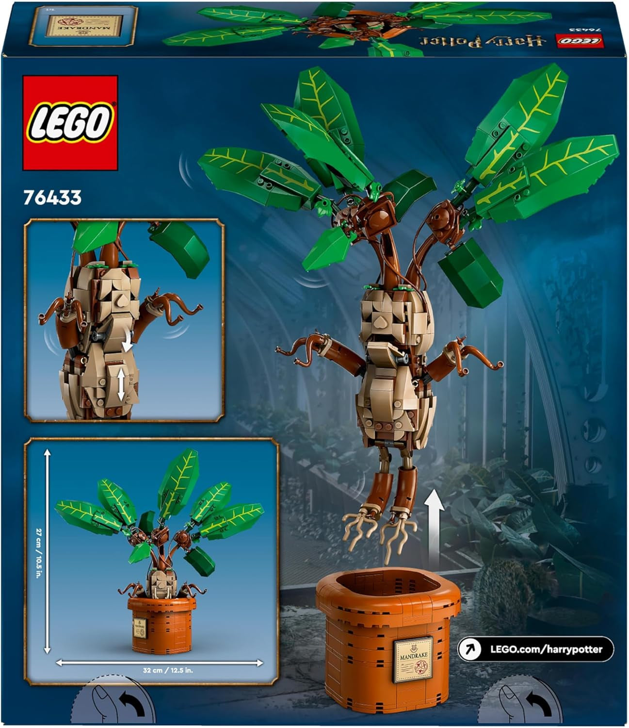LEGO Harry Potter Magiczna Eliksir Roślina: Mandragora, zabawka z rośliną doniczkową, magiczny prezent dla dziewcząt, chłopców i wszystkich fanów, pomysłowy zestaw zabaw dla dzieci, dekoracja domu 76433 Zestawy do budowania Besuche den LEGO-Store