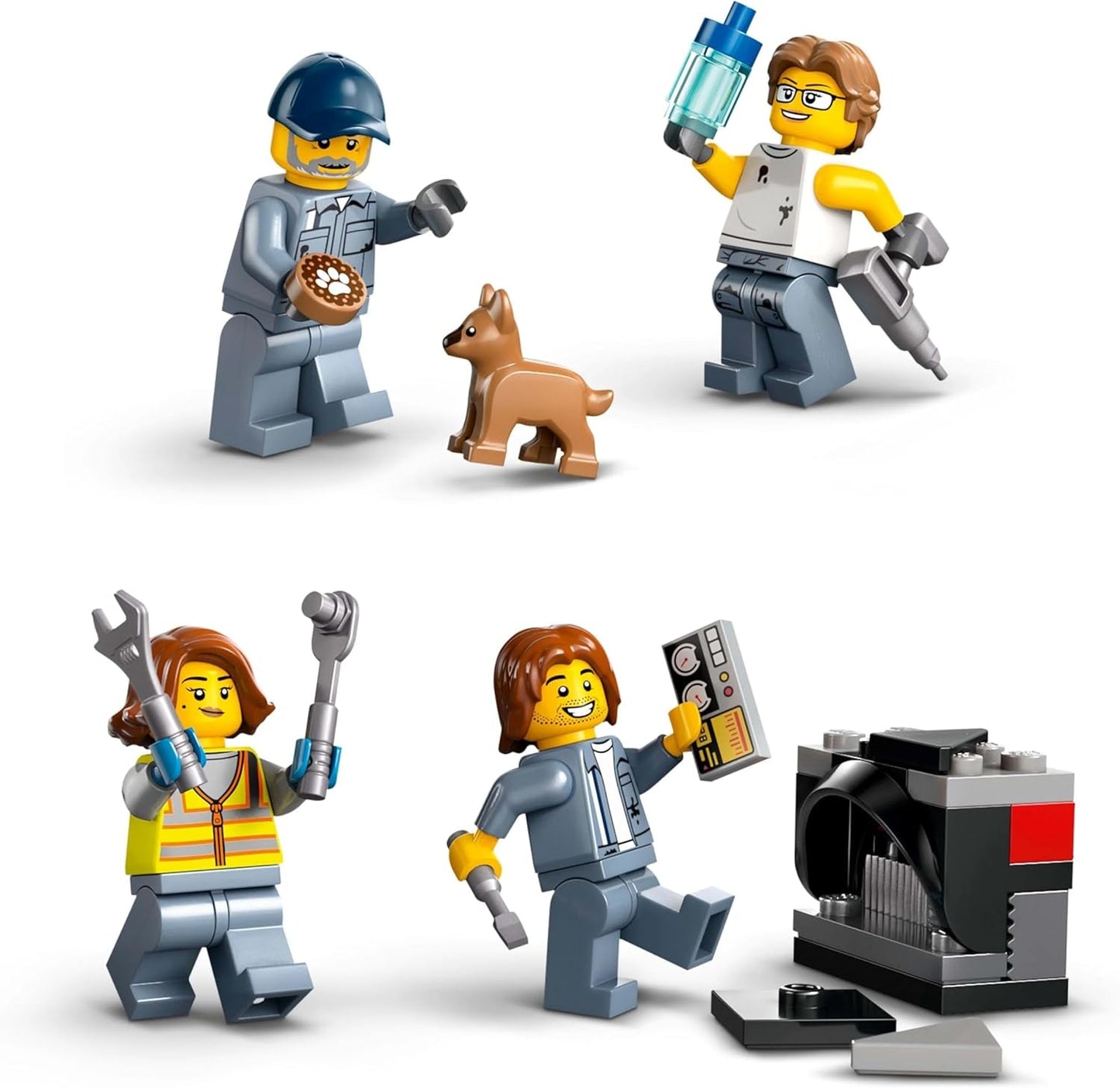 LEGO City złomowisko z samochodami — zabawka z prasą do złomu i dźwigiem, 2 samochodziki, 4 działające minifigurki i budynek biurowy — prezenty urodzinowe dla chłopców i dziewcząt od 8 lat 60472 Zestawy do budowania Besuche den LEGO-Store