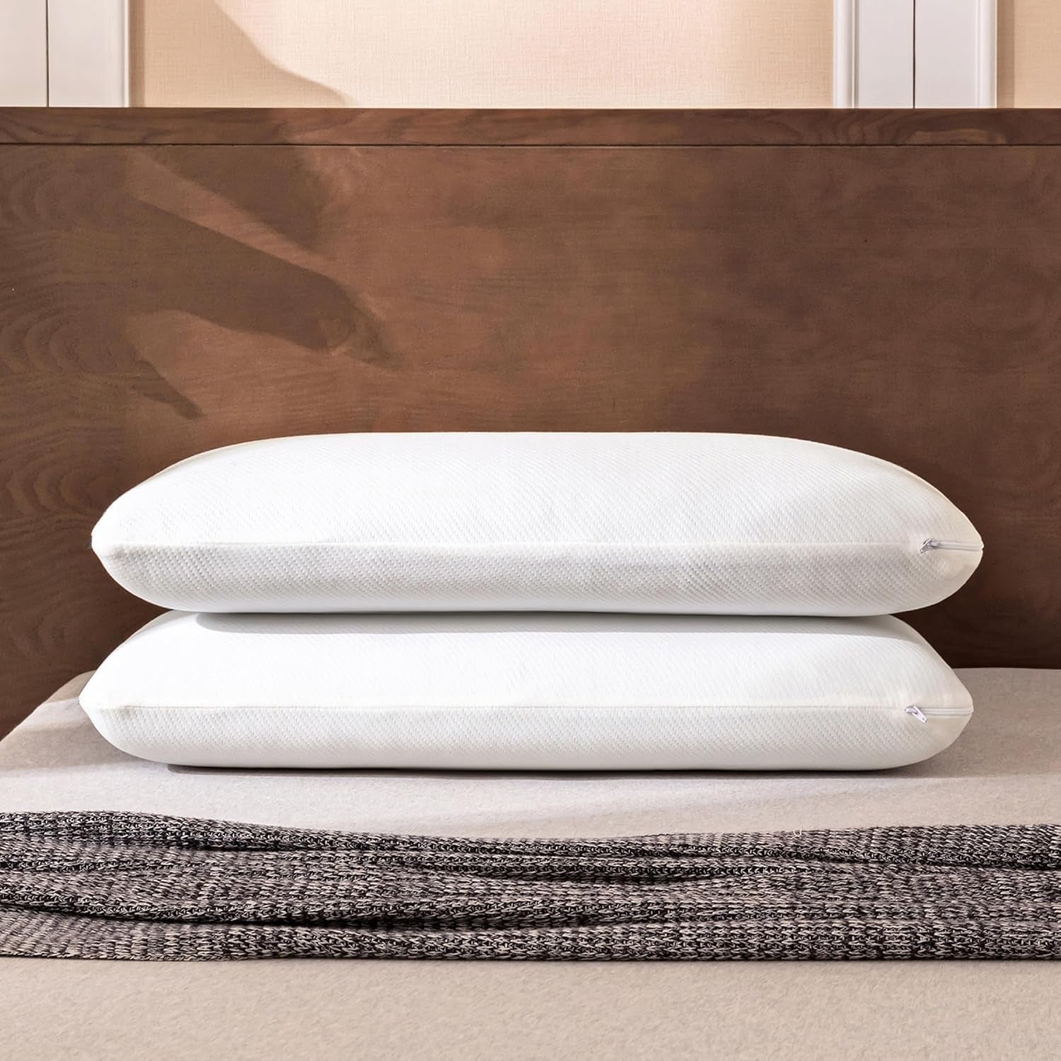 EGO HOME Poduszka Memory Foam Miękka, ergonomiczna poduszka do spania na plecach Poduszka podtrzymująca szyję z oddychającym i zmywalnym pokrowcem, certyfikat Oeko-Tex, poduszka pod szyję 75X35Cm Perne standard Naty Shop