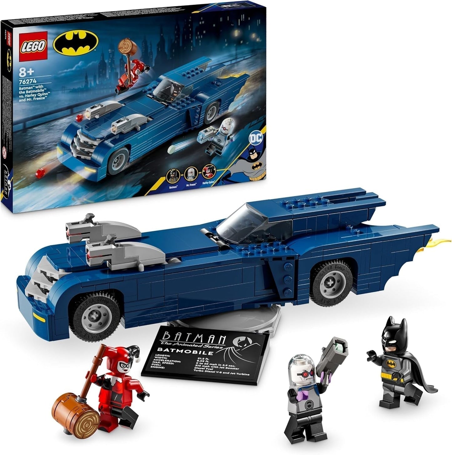 LEGO DC Batman: Batman w Batmobilu Vs. Harley Quinn i pan Freeze Animowany samochodzik dla dzieci Prezent dla chłopców i dziewcząt w wieku 8 lat 76274 Zestawy do budowania Besuche den LEGO-Store Default Title