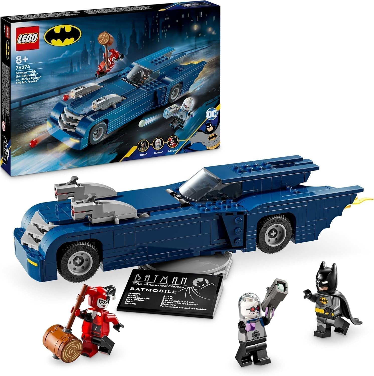 LEGO DC Batman: Batman w Batmobilu Vs. Harley Quinn i pan Freeze Animowany samochodzik dla dzieci Prezent dla chłopców i dziewcząt w wieku 8 lat 76274 Zestawy do budowania Besuche den LEGO-Store Default Title
