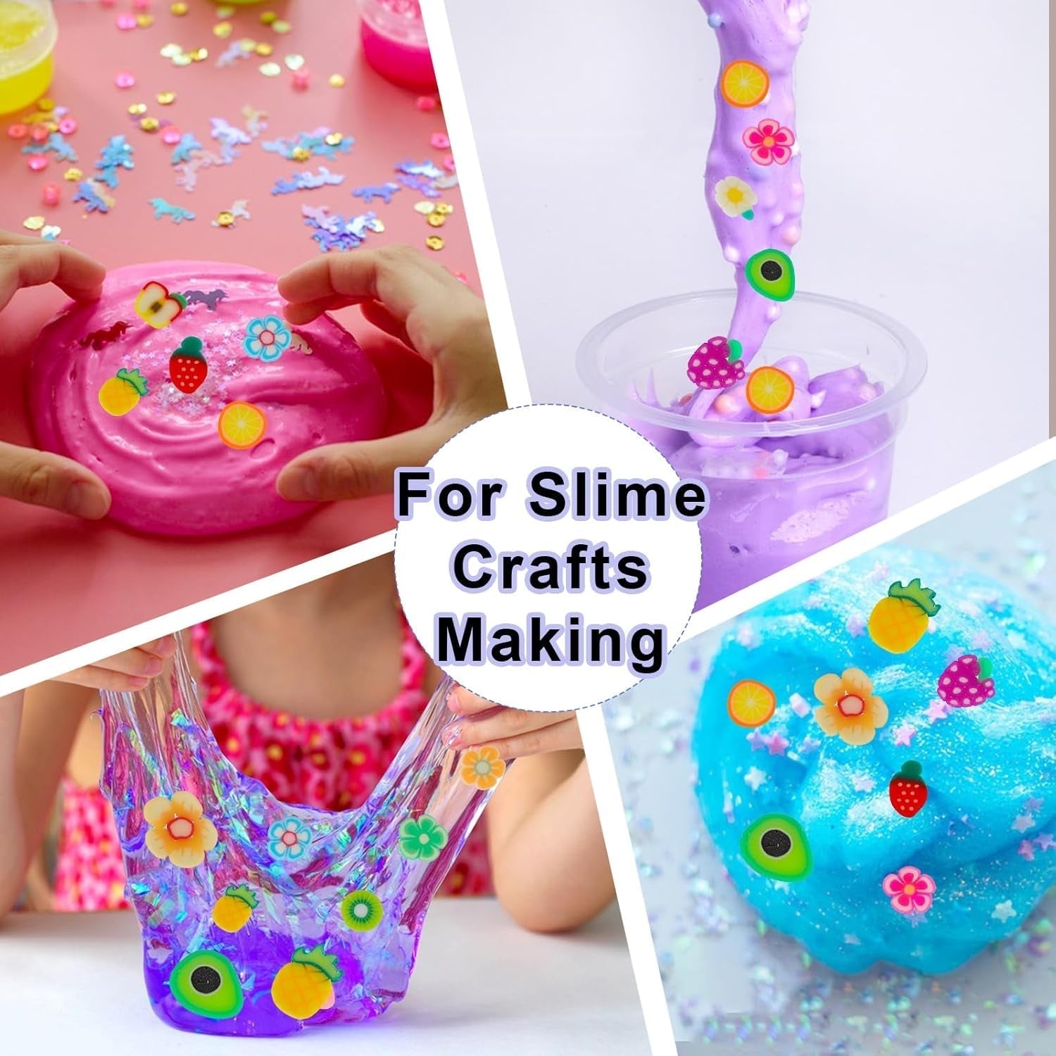 1000 Stk Nagel Obst Scheiben, Nagelkunst Fruchtscheiben Charms Śliczne Obst-Blumen Charms Mieszany zestaw Mini 3D Obstscheibe Nail Art Zum Nagelkunst Handy Deko DIY Schleimbasteln Ozdoba Scrapbooking