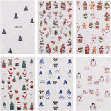 JMEOWIO Nagelsticker Weihnachten 6 Blatt Nail Art Naklejka Selbstklebend Nagelaufkleber Schneeflocke Winterurlaub Niedlich Dekoration Nageldesign Zubehör